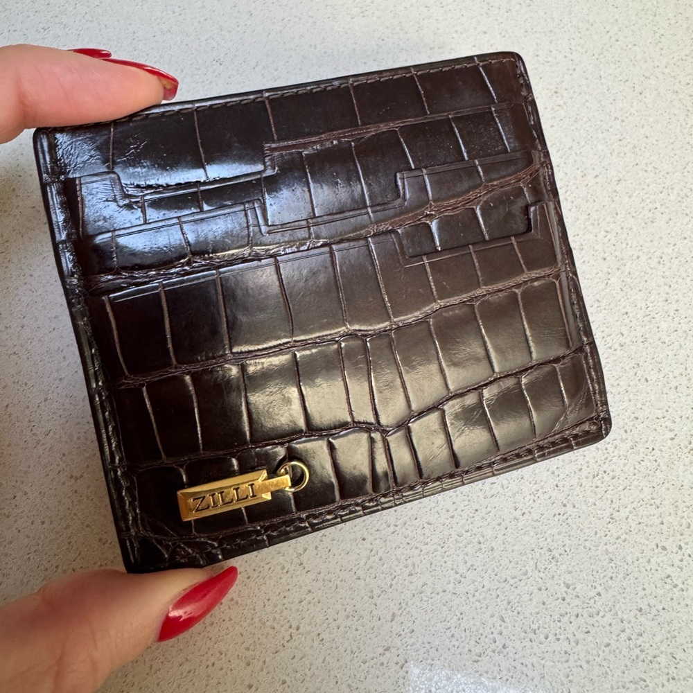 Zilli crocodile brown card holder
